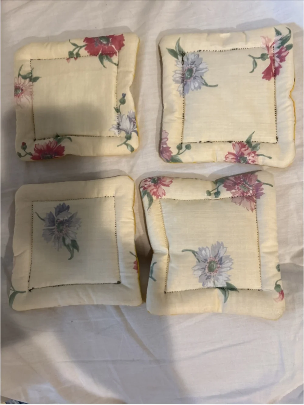 Floral , Grapes & Berries Coasters/hot Pads Handmade Reversible 1061